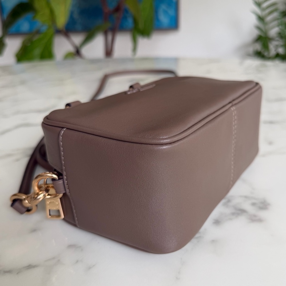 Coach Satchel Crossbody Dark Stone Leather Gold CT776 - Picture 7 of 16